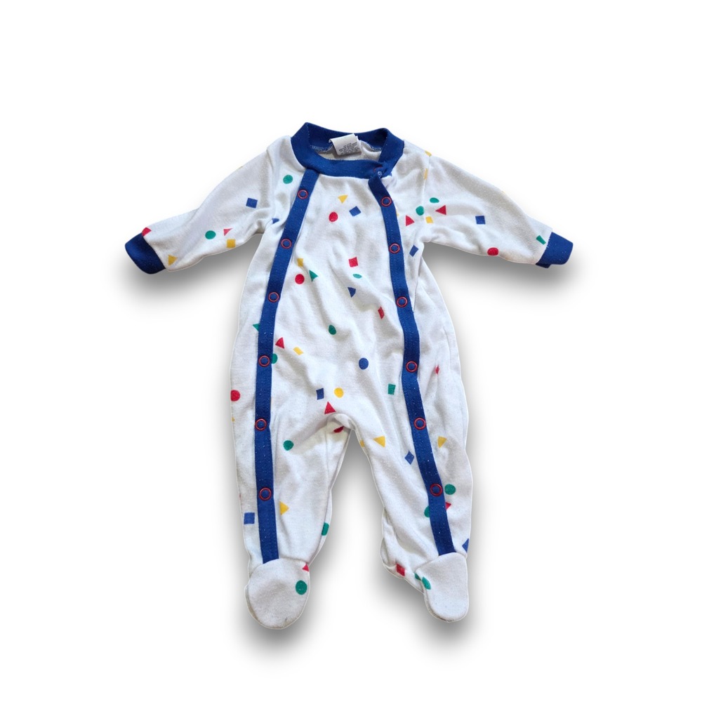 Vintage 80s 90s Circo Sleeper Colorblock One Piece Snap Infant Small